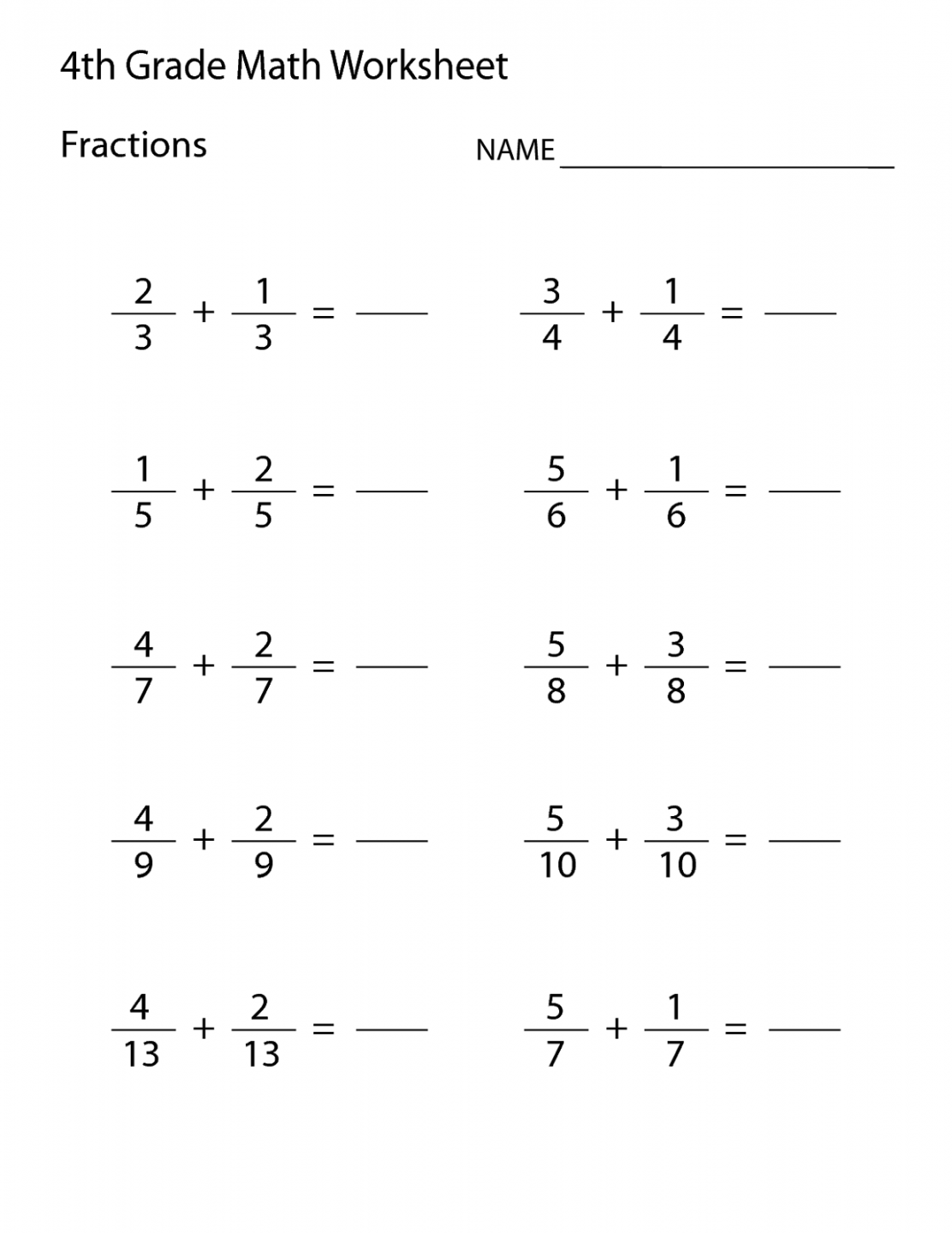 Free Printable Math Worksheets for Grade   Activity Shelter