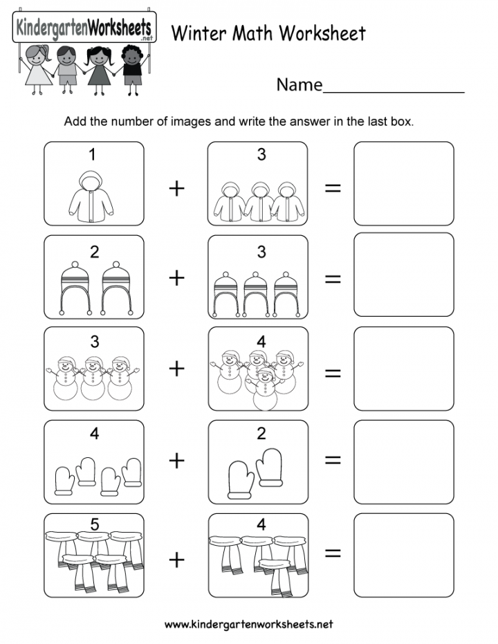 Free Printable Winter Math Worksheet for Kindergarten