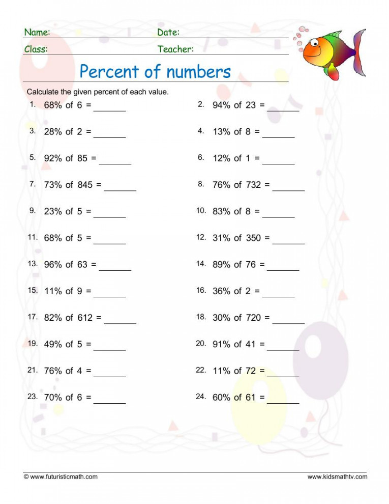 Free Ratio, Percentage Math Worksheets pdf  MATH ZONE FOR KIDS