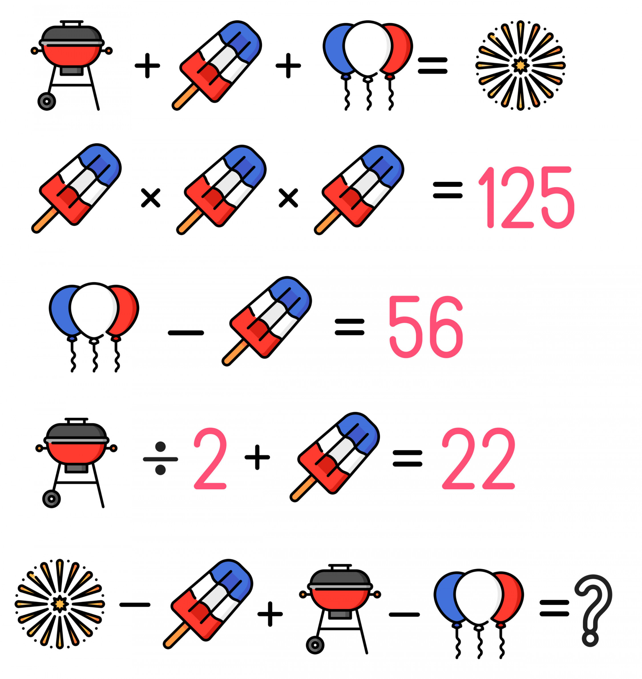 Free th of July Math Puzzles for Grades K- — Mashup Math