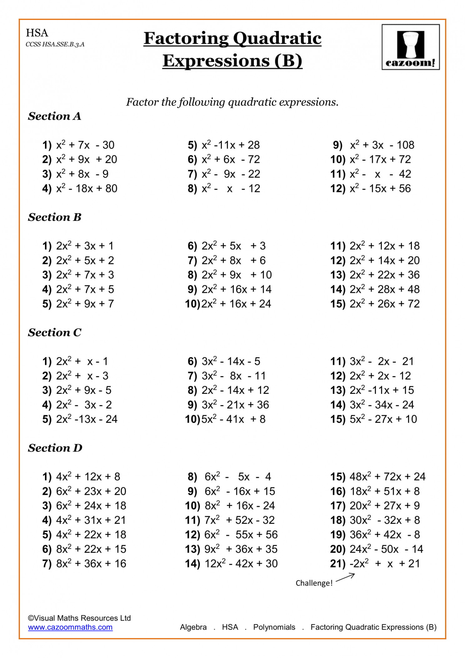 High School Math Worksheets  Math Worksheets PDF