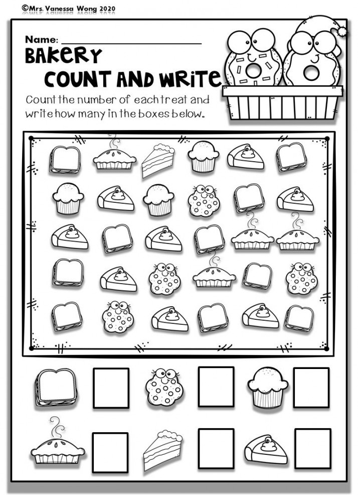 Kindergarten Math Worksheets : Numbers -0 Counting - Etsy