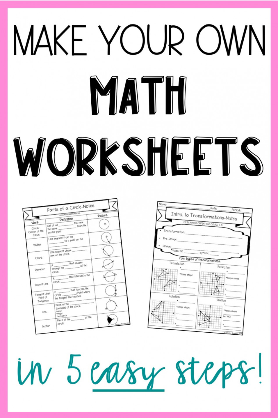 Make Your Own Math Worksheets in  Easy Steps - Lindsay Bowden