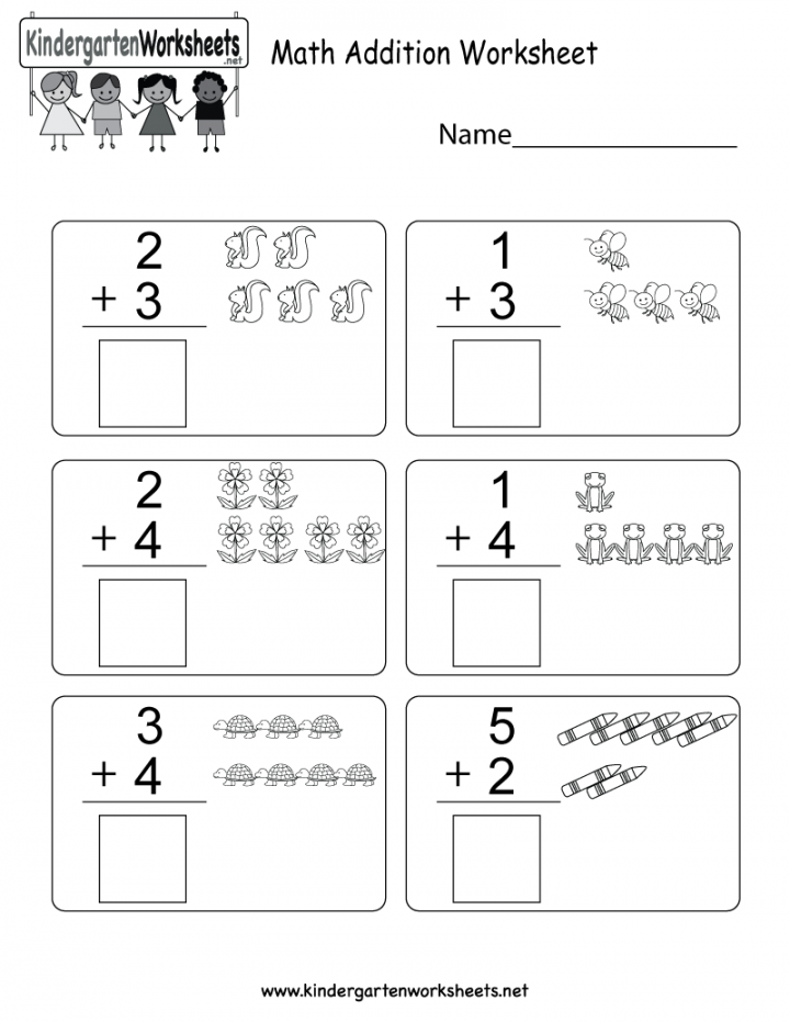 Math Addition Worksheet - Free Kindergarten Math Worksheet for Kids