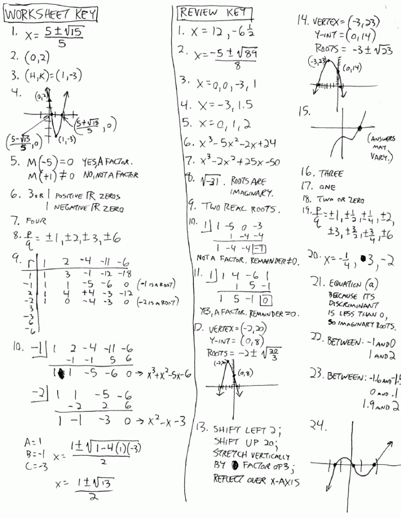 Math analysis worksheet :: Algebra Helper