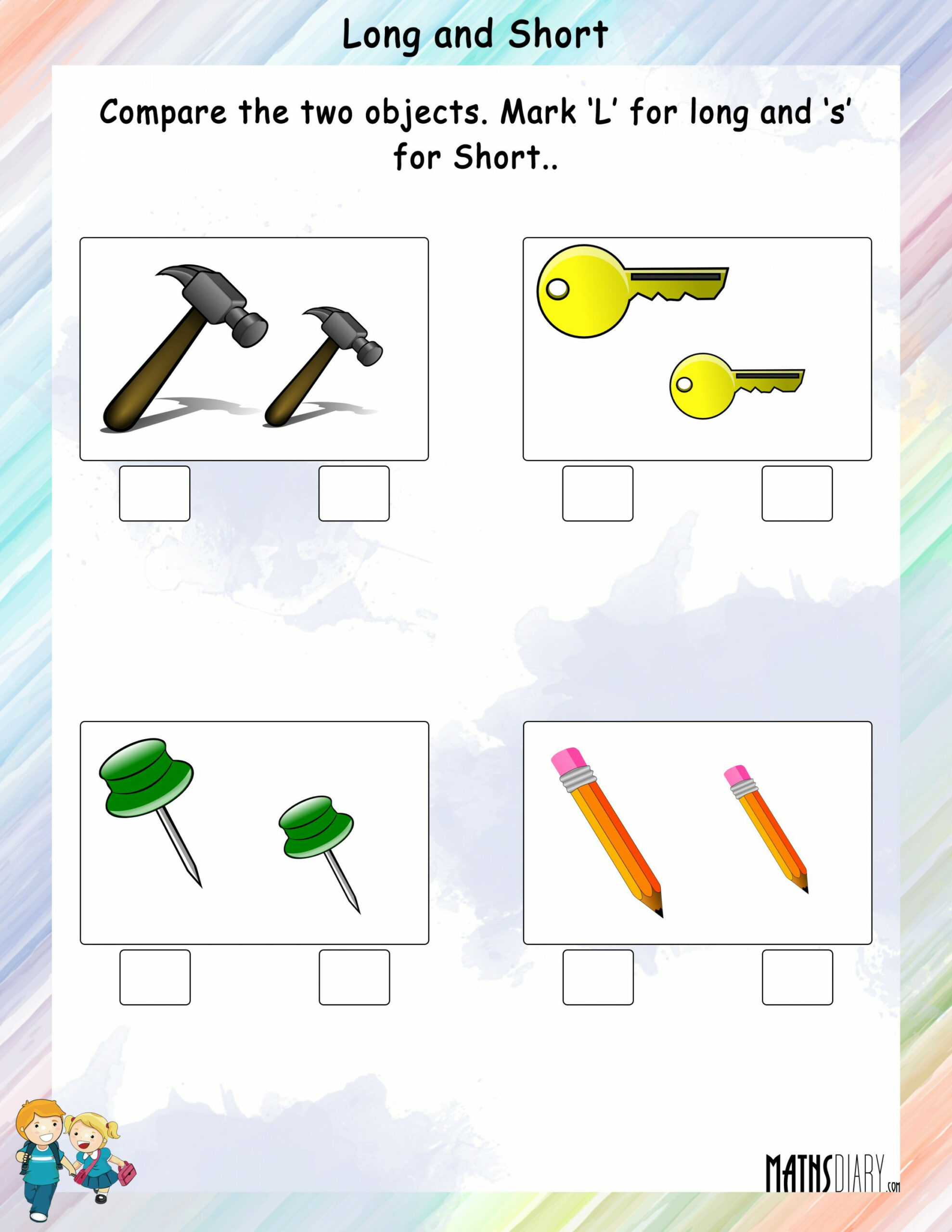 Measurement-Long and Short - Math Worksheets - MathsDiary