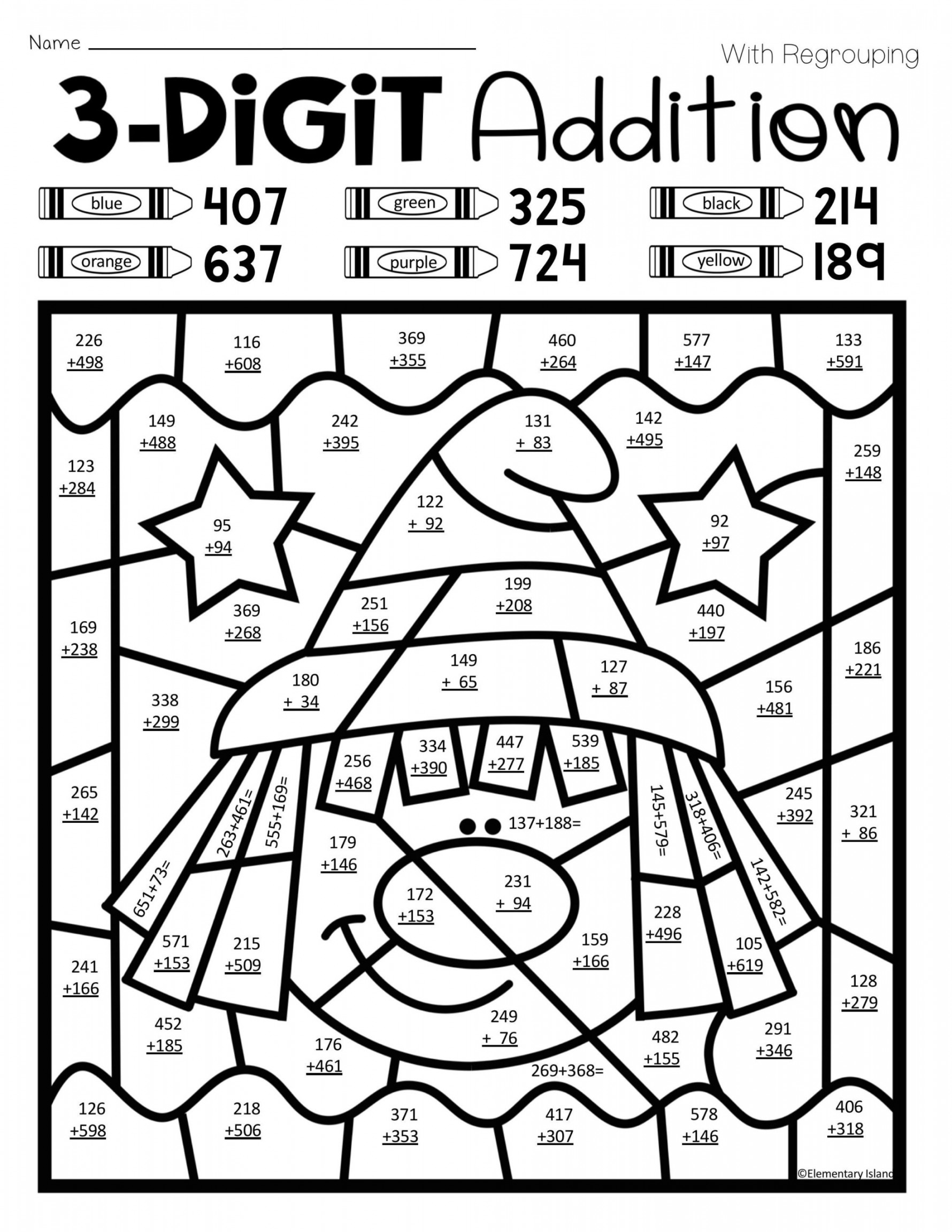 Multiplication Color By Number Math Worksheets Coloring Page For