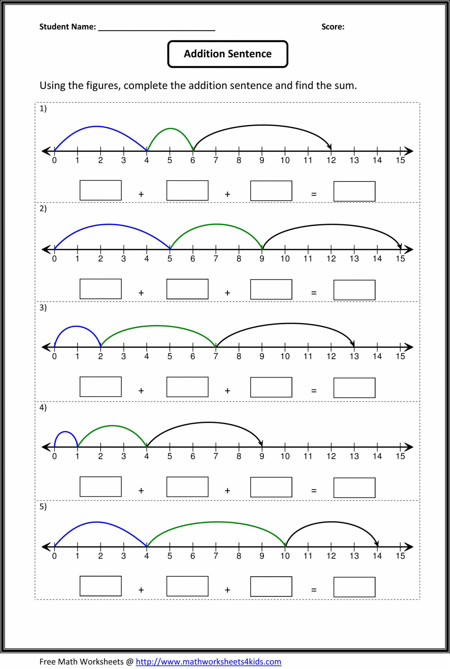 Number Line Worksheets  Matematicas primero de primaria