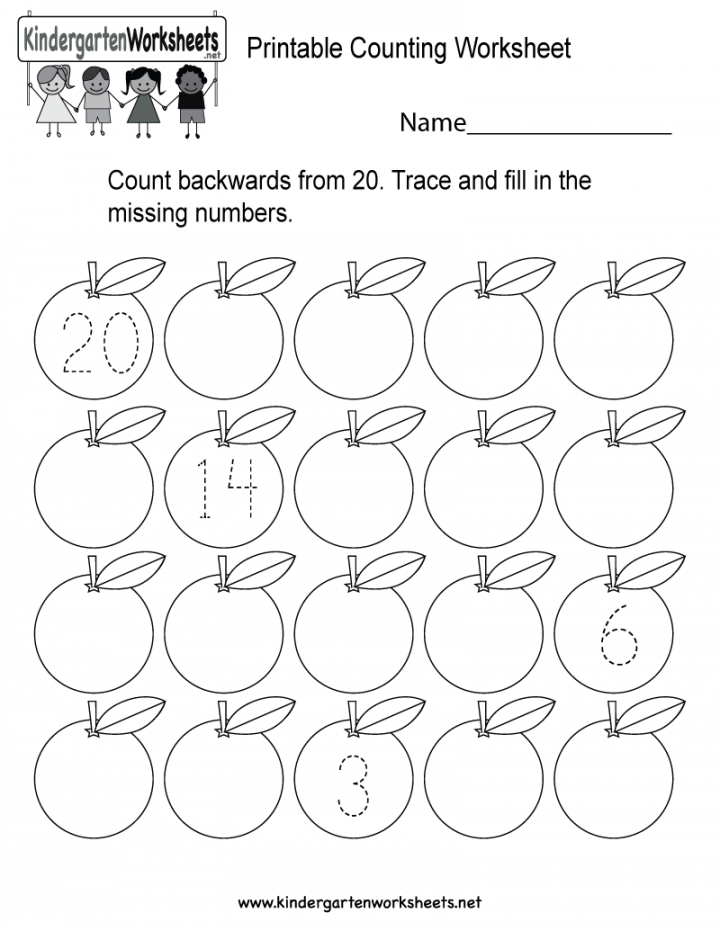Printable Counting Worksheet - Free Kindergarten Math Worksheet