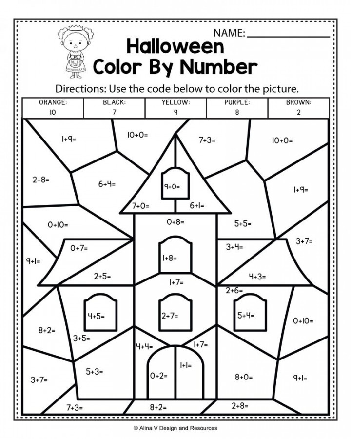Printable Halloween Math Worksheets For st Grade  Halloween