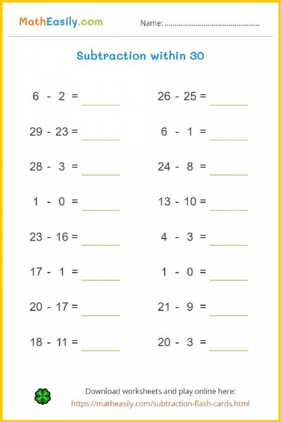 + Printable Math Worksheets PDF  free download