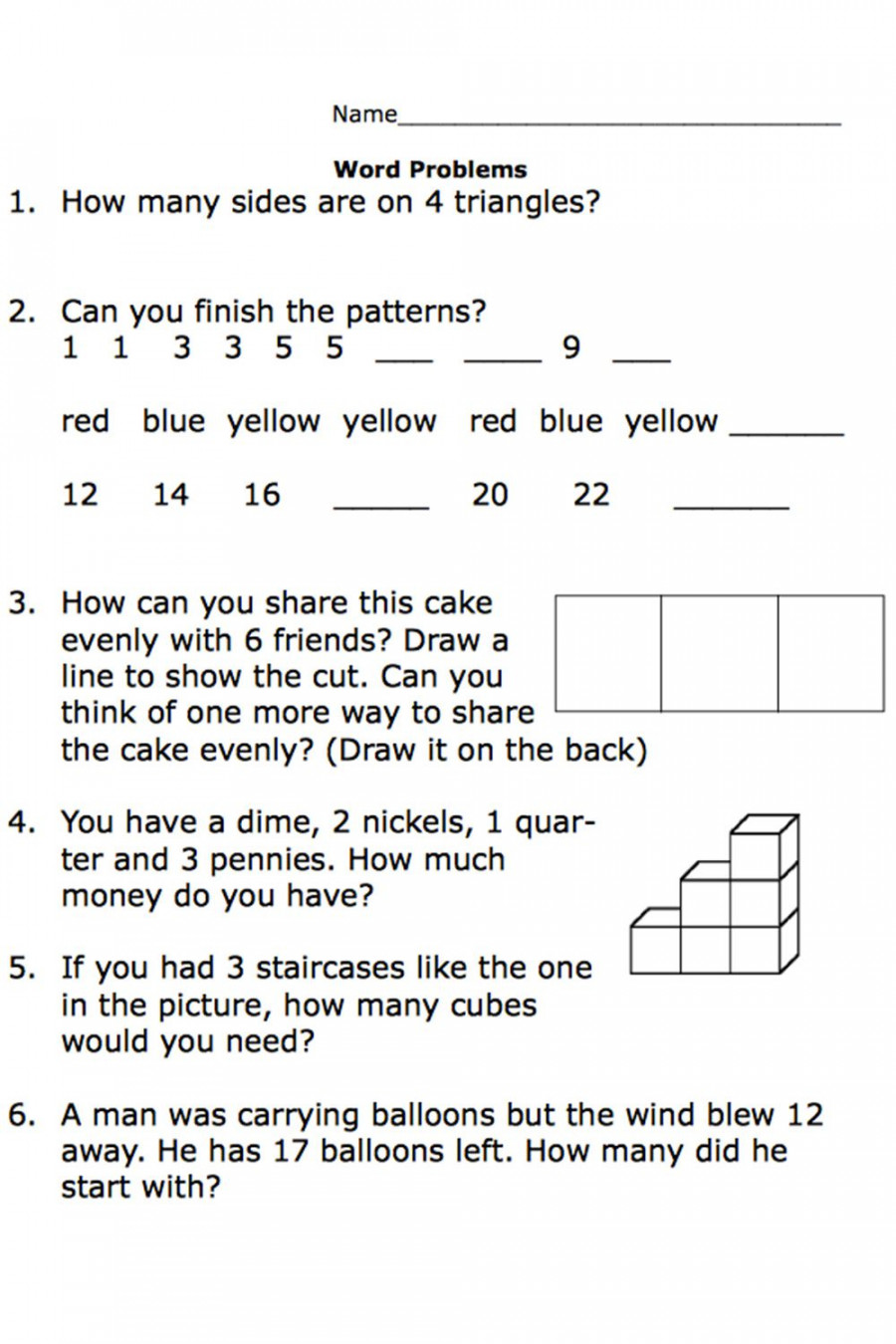 Printable Second-Grade Math Word Problem Worksheets