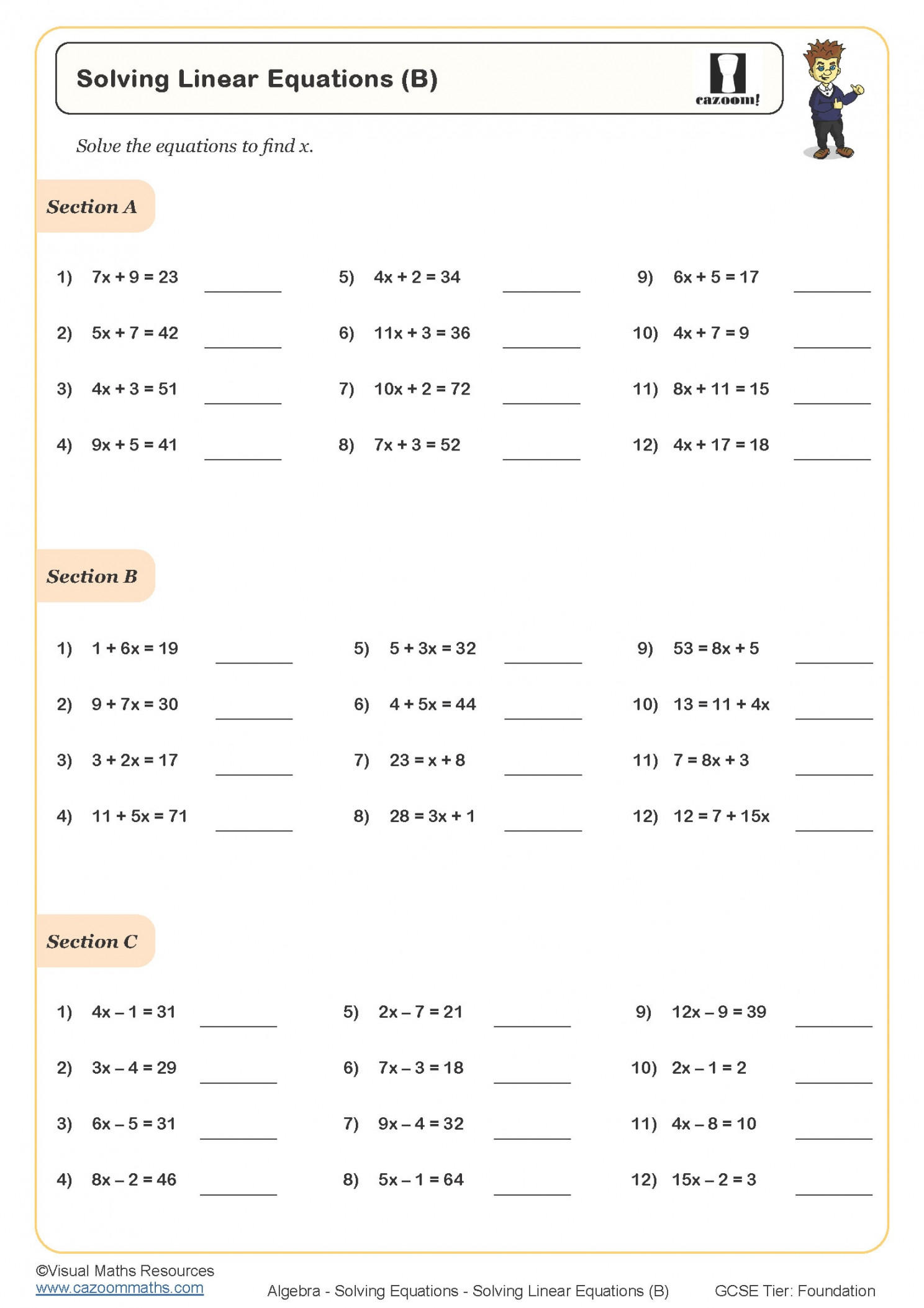 th Grade Math Worksheets PDF  Printable Worksheets