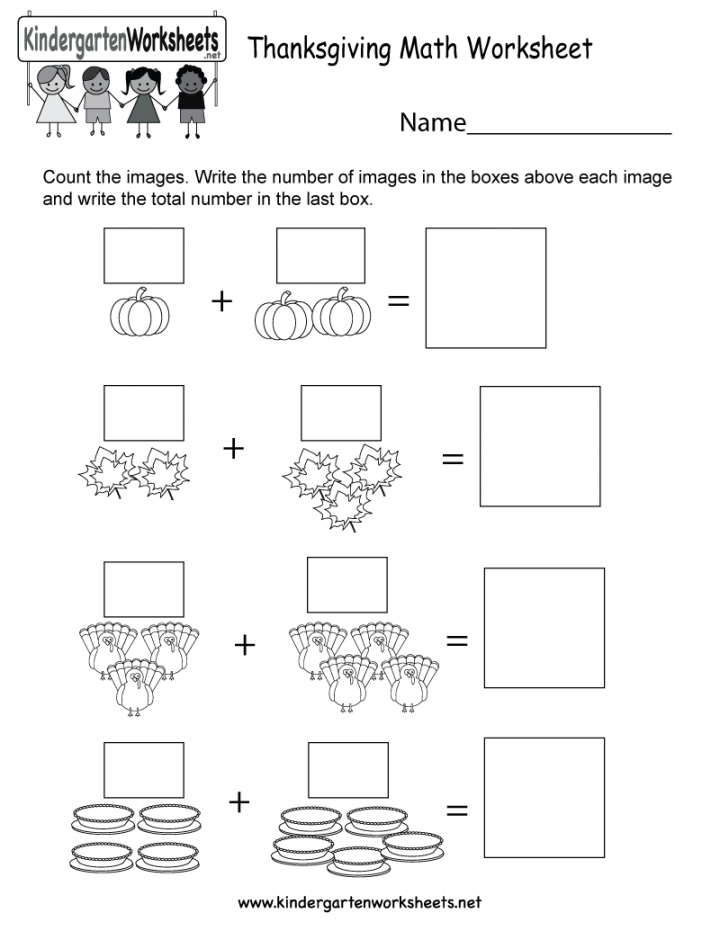 Thanksgiving Math Worksheet - Free Kindergarten Holiday Worksheet