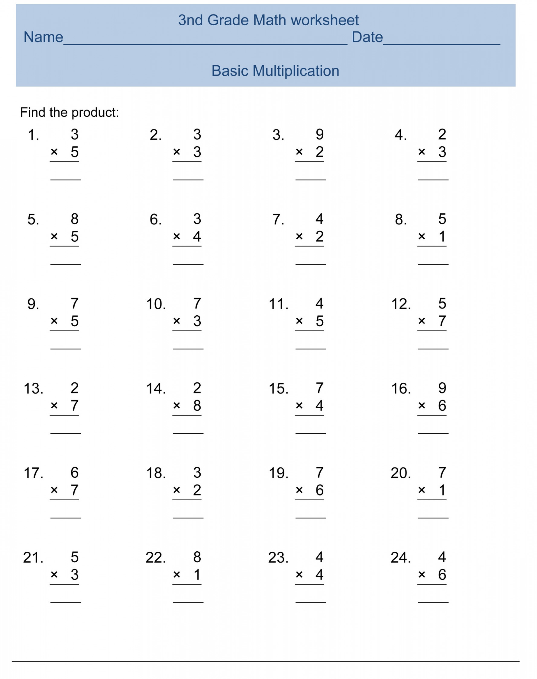 Third Grade Math Worksheets  Activity Shelter