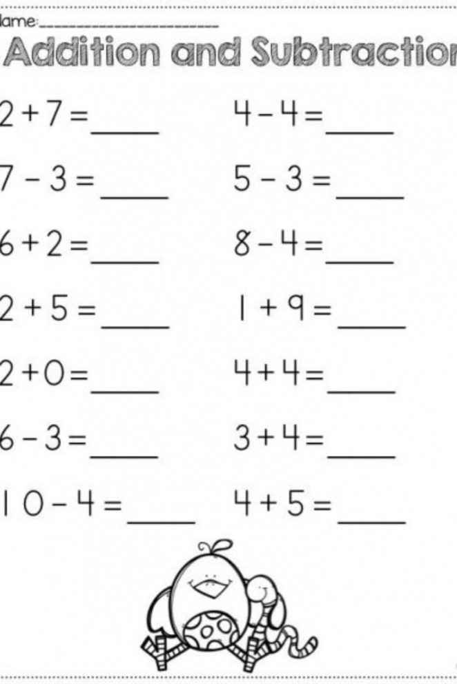 Add or Subtract  Kindergarten math worksheets addition