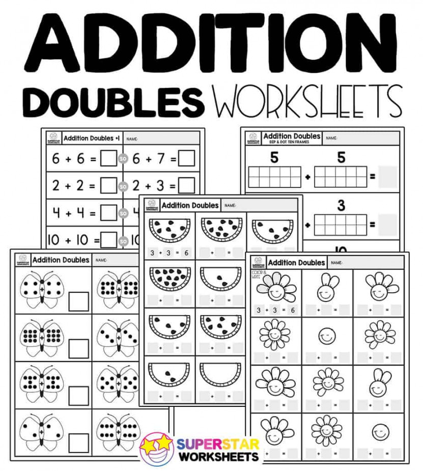 Addition Doubles Worksheets - Superstar Worksheets