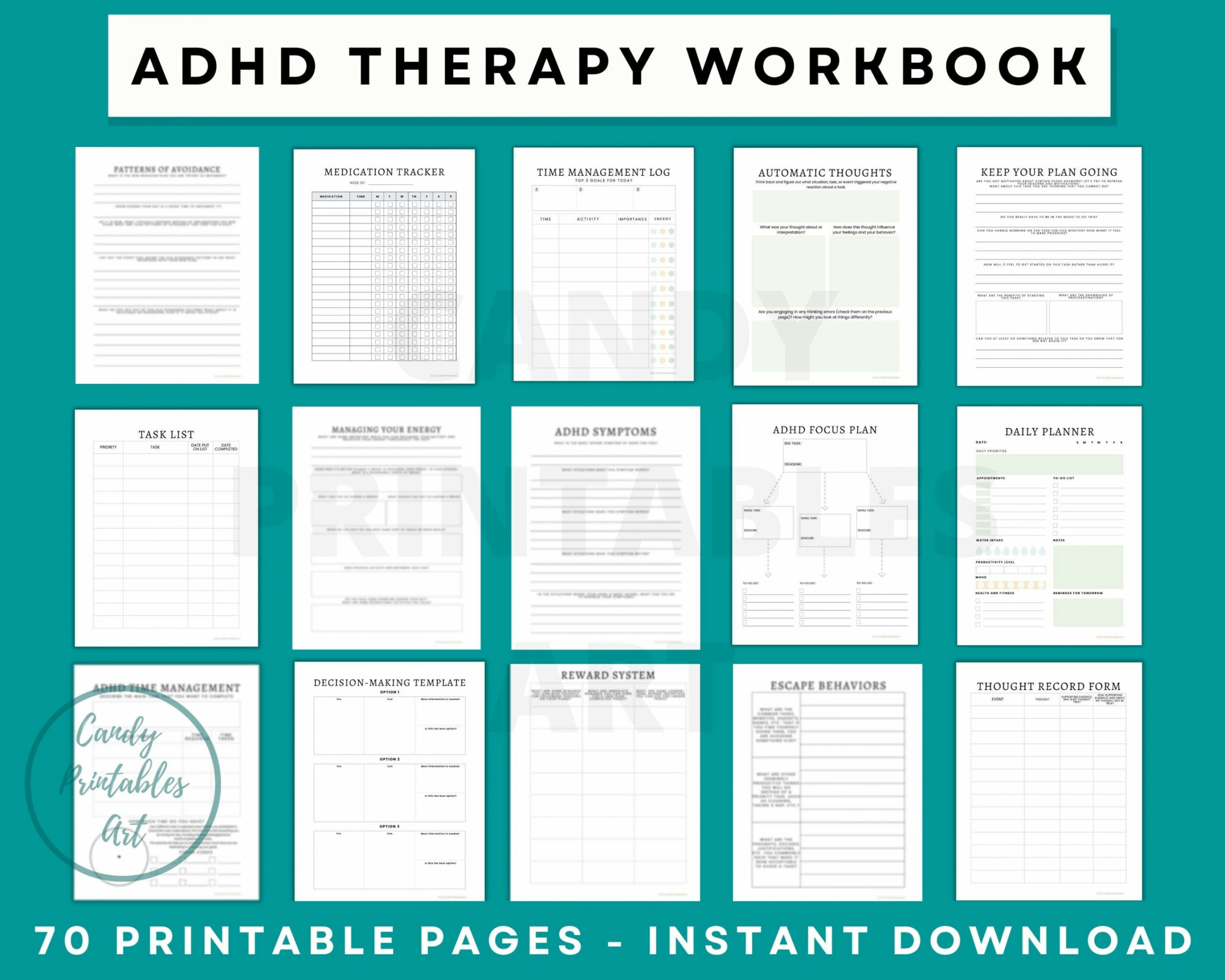 ADHD Workbook Executive Function Planner Adult ADHD Therapy - Etsy