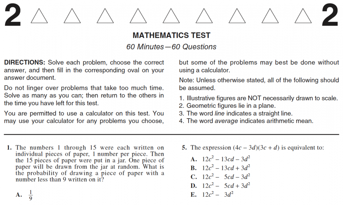 Answer Explanations for the - ACT Math Test  Piqosity