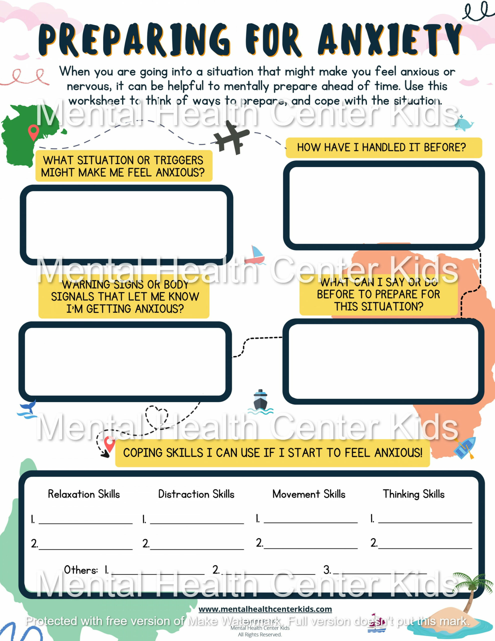 Anxiety Worksheets for Kids