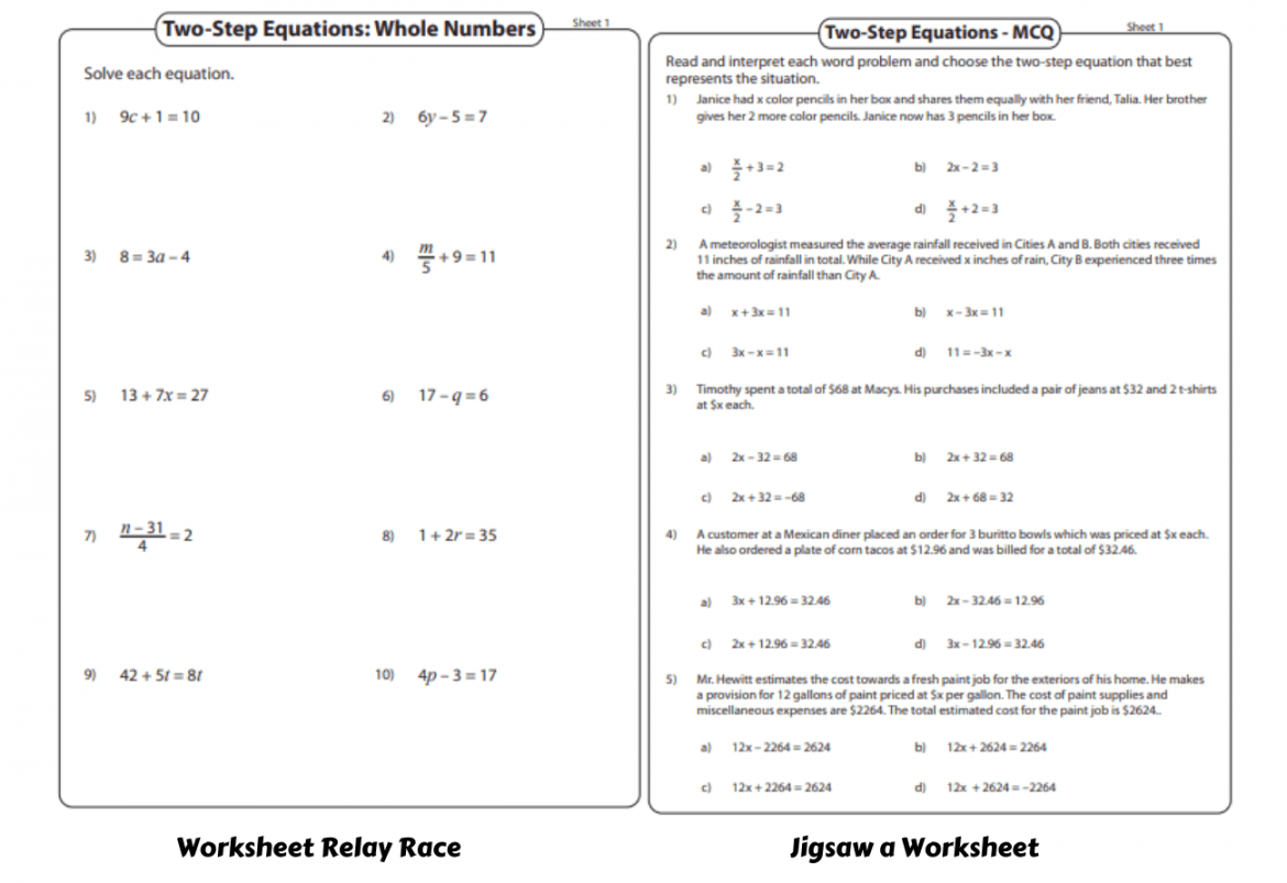 Awesome Activities To Learn Two-Step Equations - Teaching Expertise