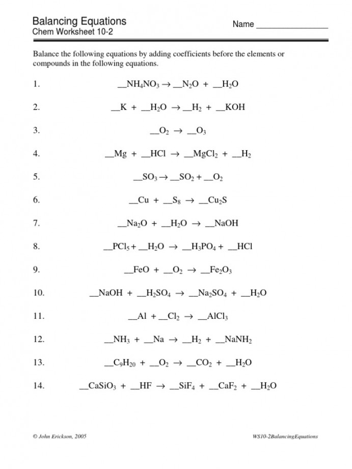 Balancing Equations  PDF  PDF  Unit Processes  Physical Sciences