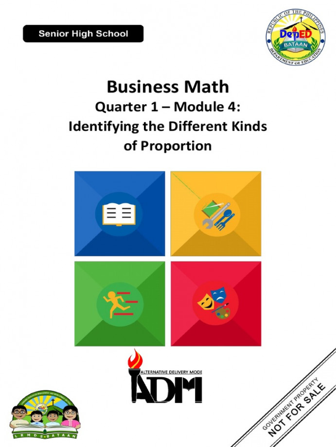 Business Math: Quarter  - Module : Identifying The Different