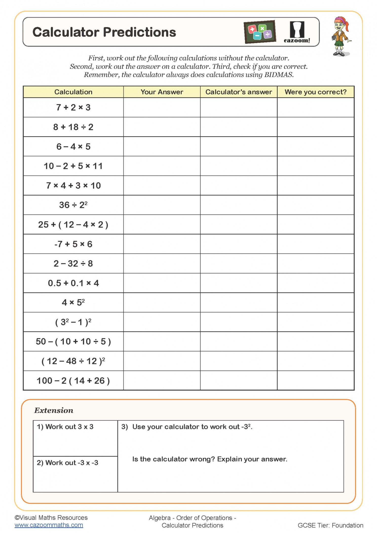 Calculator Predictions Worksheet  Fun and Engaging PDF Worksheets