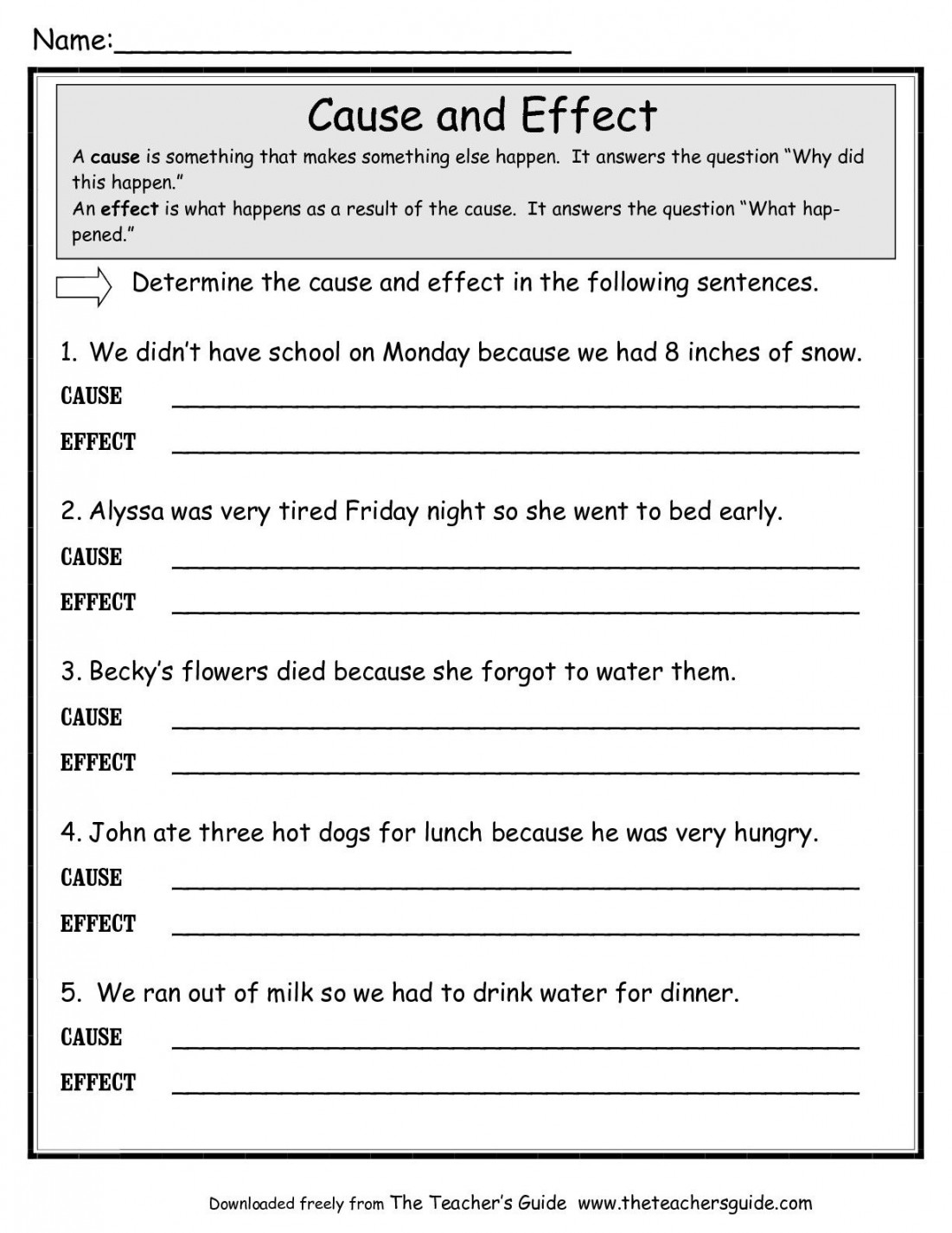 cause and effect worksheet - Google Search  Cause and effect