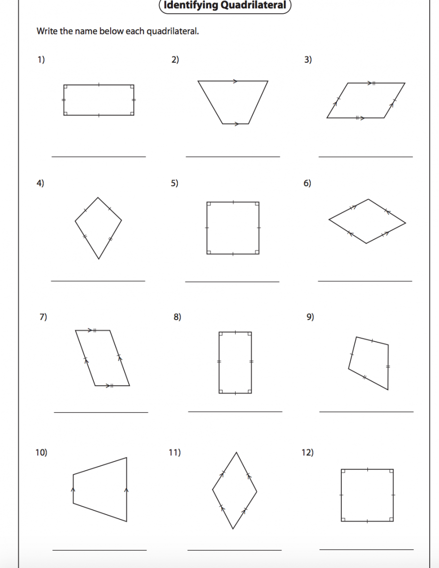 Classifying Quadrilaterals Worksheet - NMS Self-Paced Math