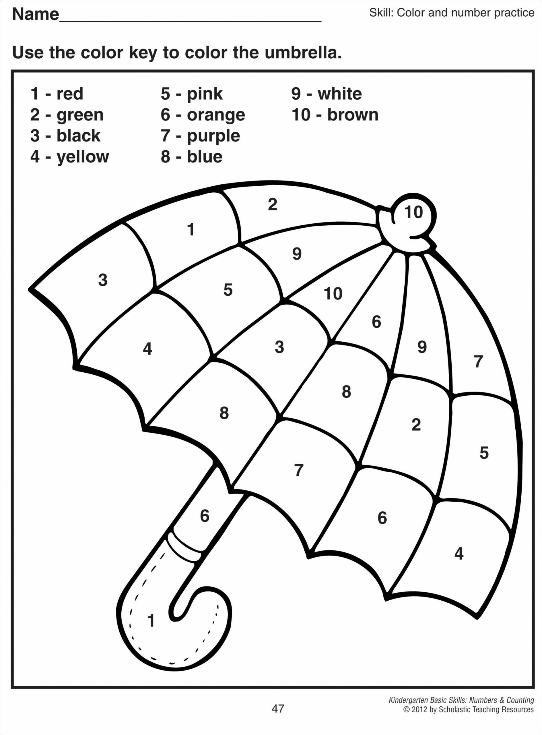 Color By Number Kindergarten : Free Coloring Pages - Coloring