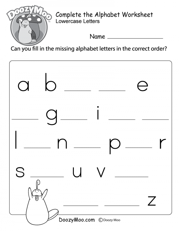 Complete the Alphabet Worksheet (Free Printable) - Doozy Moo