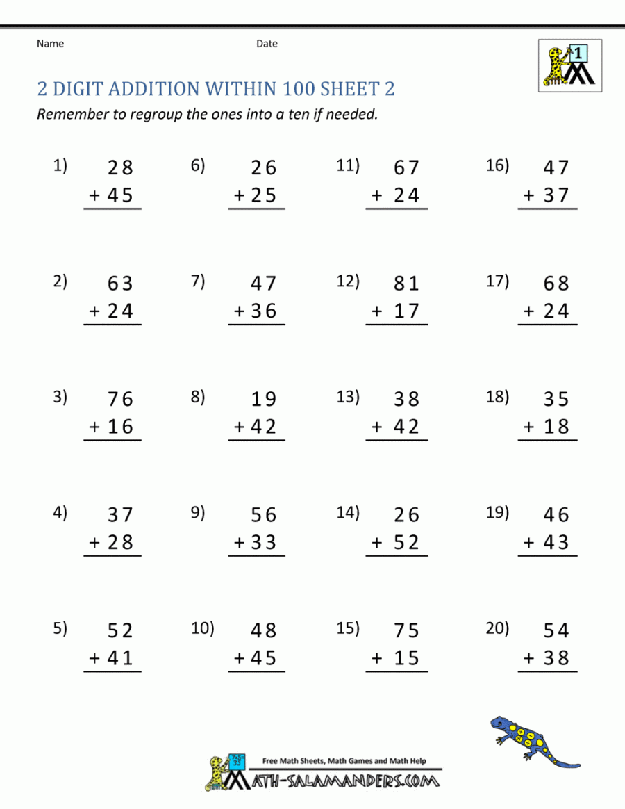 Digit Addition Worksheets