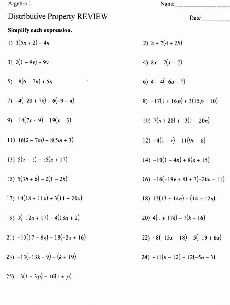 Distributive Property Equations Worksheet New  Best Of