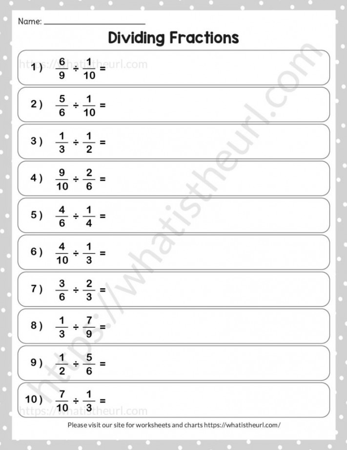 Dividing Fractions Worksheets – th, th, th Grade - Your Home