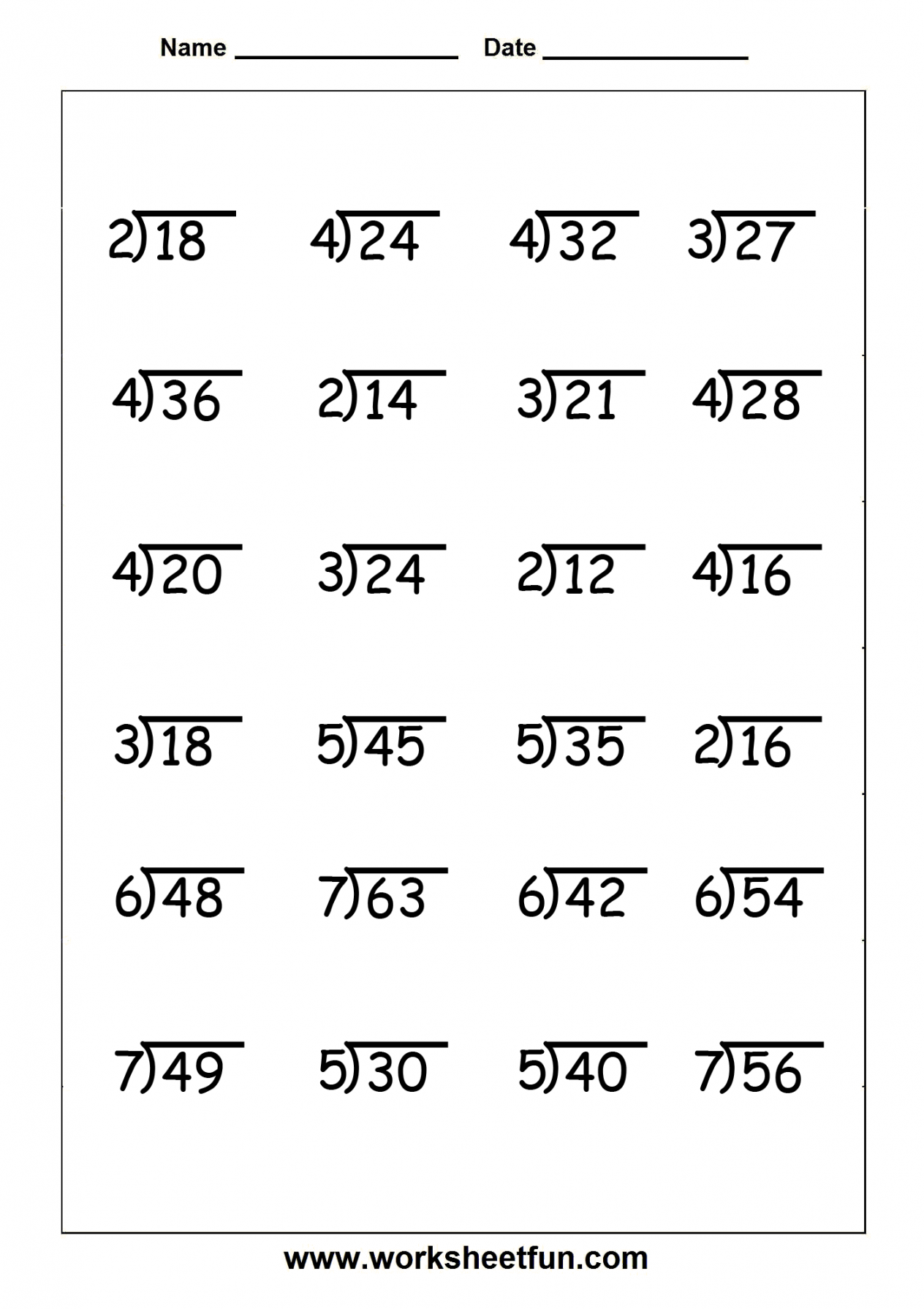 Division -  Worksheets  Division worksheets, Free printable math