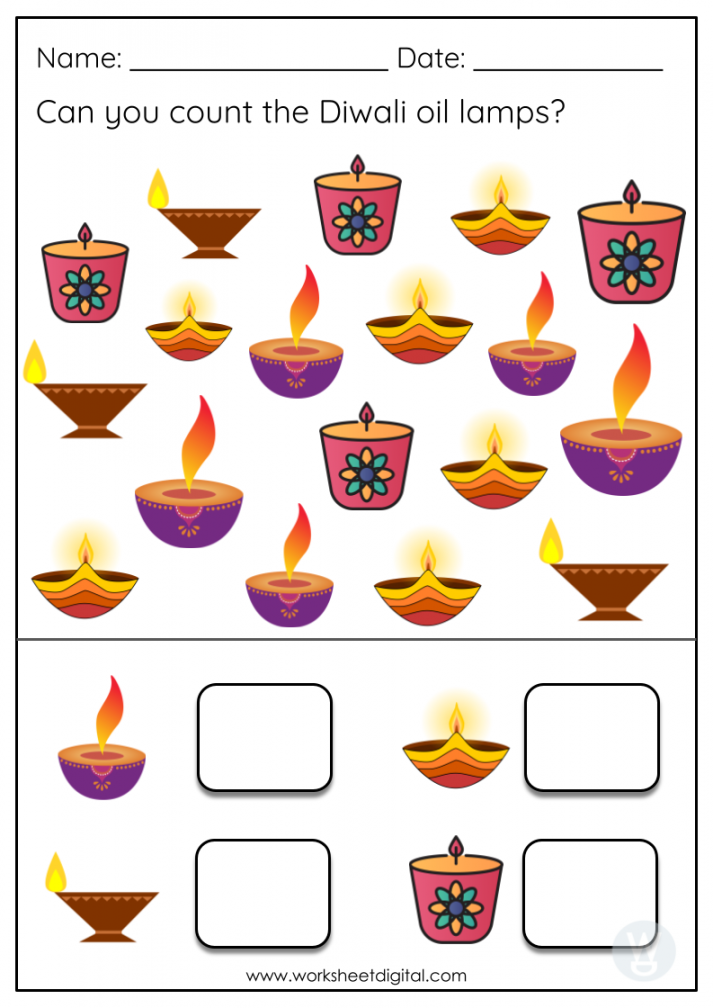 Diwali Counting - Worksheet Digital