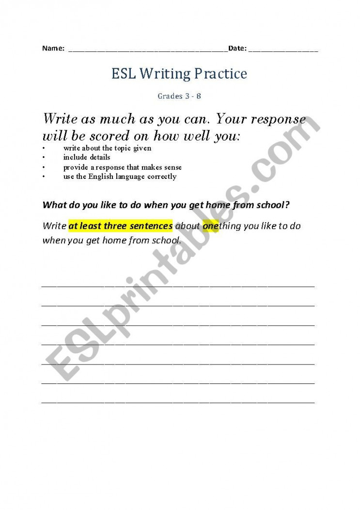 ESL Writing Practice - ESL worksheet by nduet