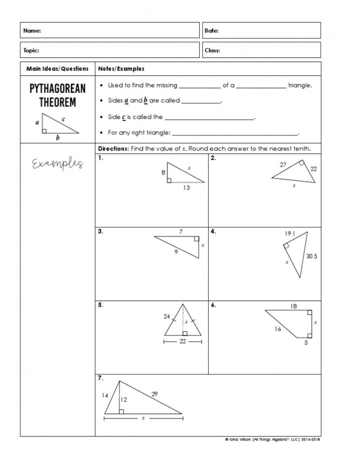 Examples: Main Ideas/Questions Notes/Examples  PDF  Algebra  Space
