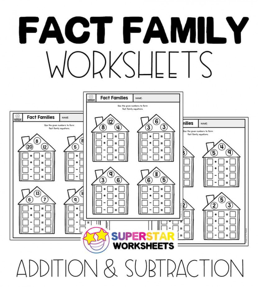 Fact Family Worksheets - Superstar Worksheets