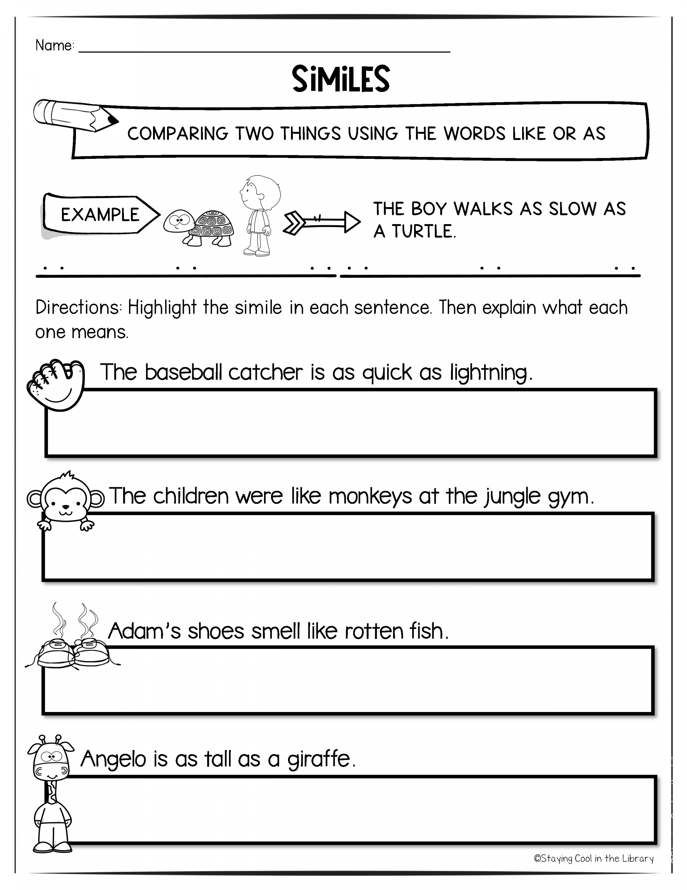 Figurative Language Worksheets and Posters