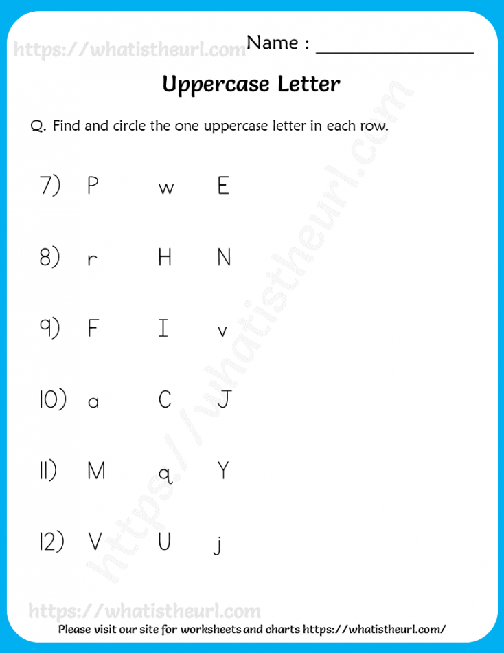 Find and Circle the Uppercase Letter Worksheet for Grade  - Your