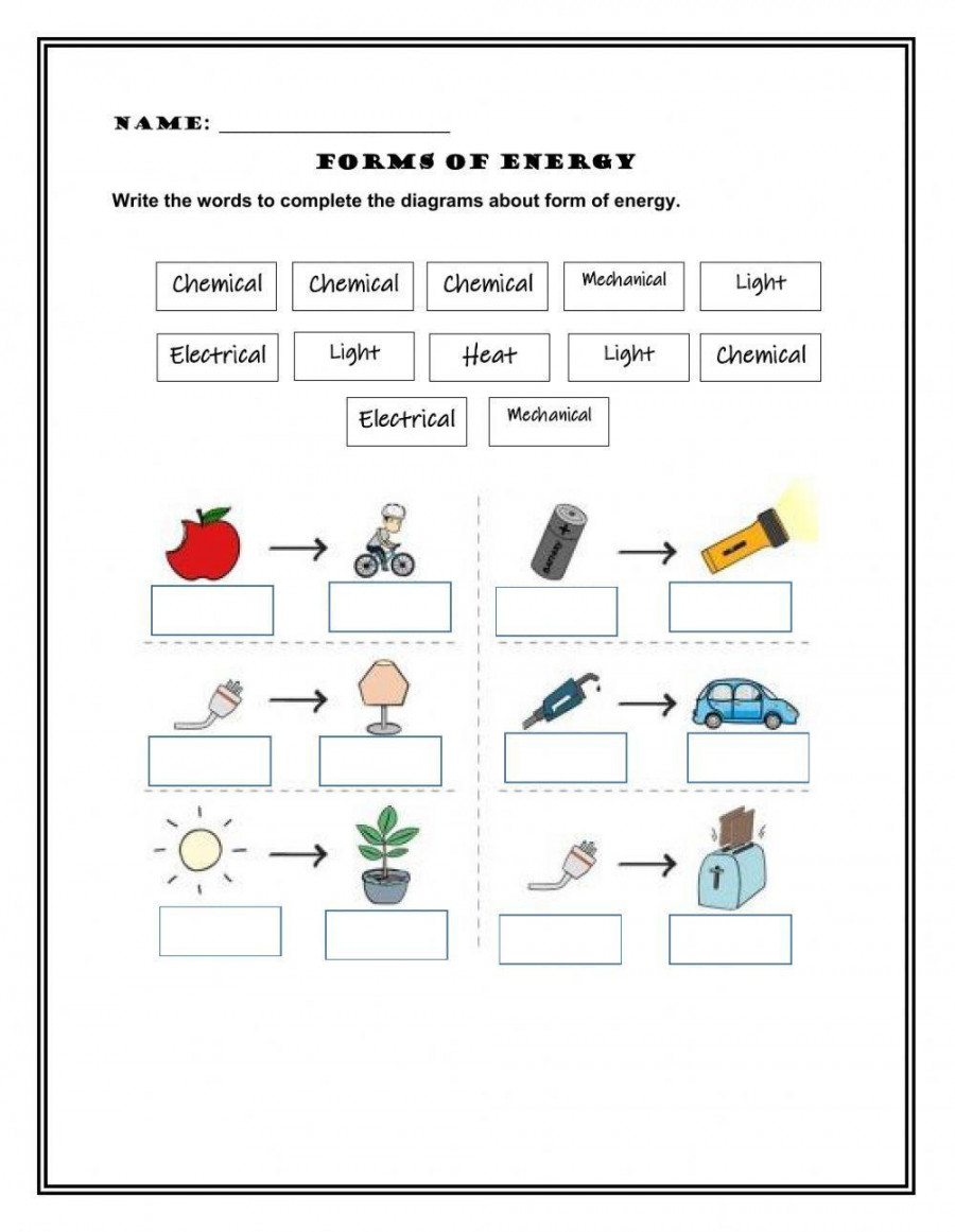 Forms of energy activity for th  Live Worksheets