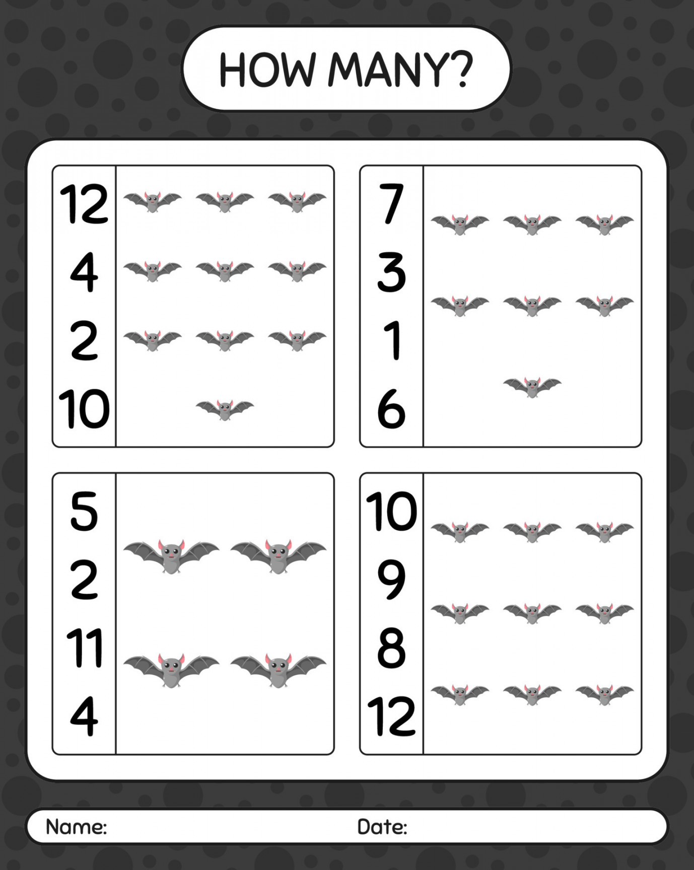 How many counting game with bat