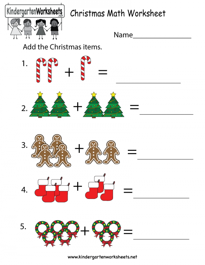 Kindergarten Christmas Math Worksheet Printable  Christmas math