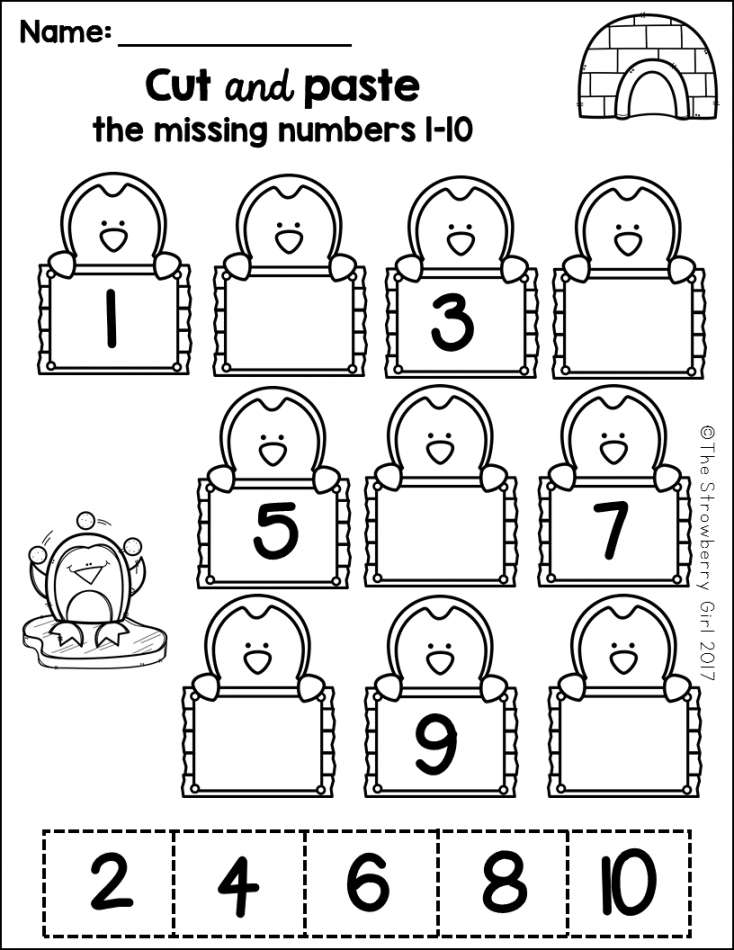 Kindergarten Math Worksheets - Winter  Kindergarten math