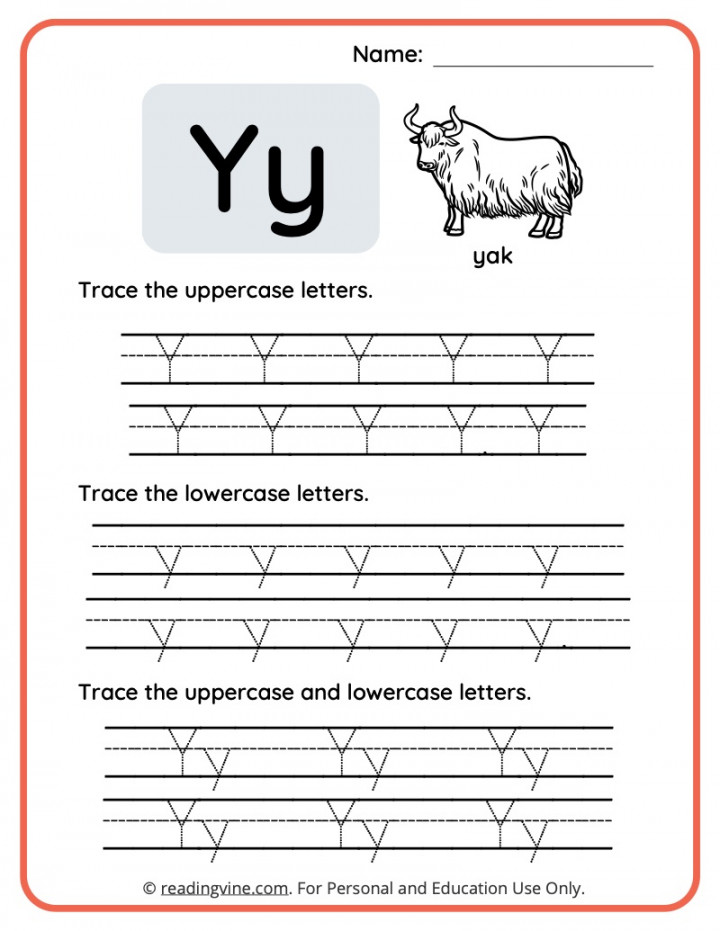 Letter Y Worksheets for Preschool  Free, Printable