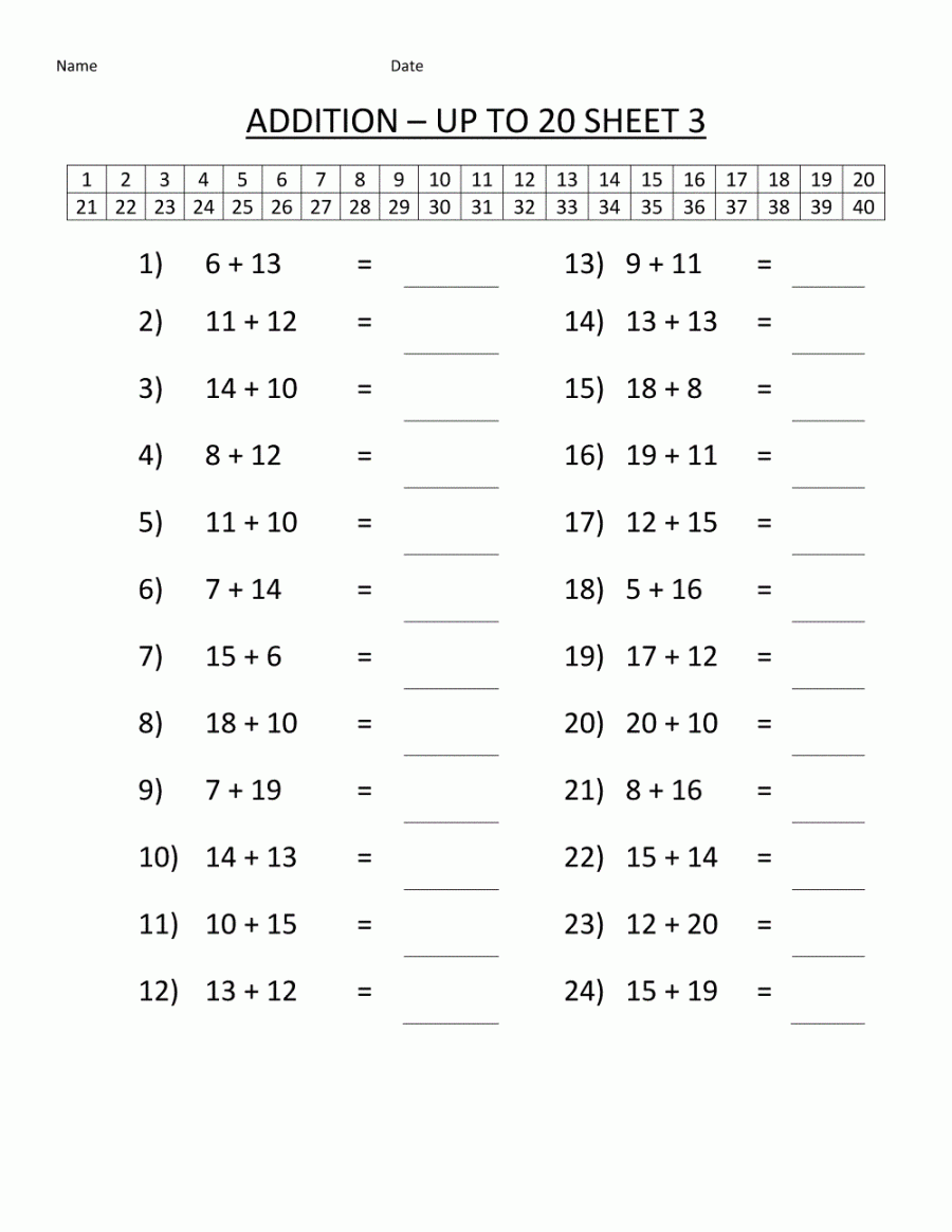 Math Facts Practice Sheets  Math facts addition, Math worksheets