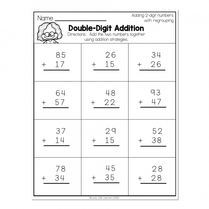 Double Digit Math Worksheet