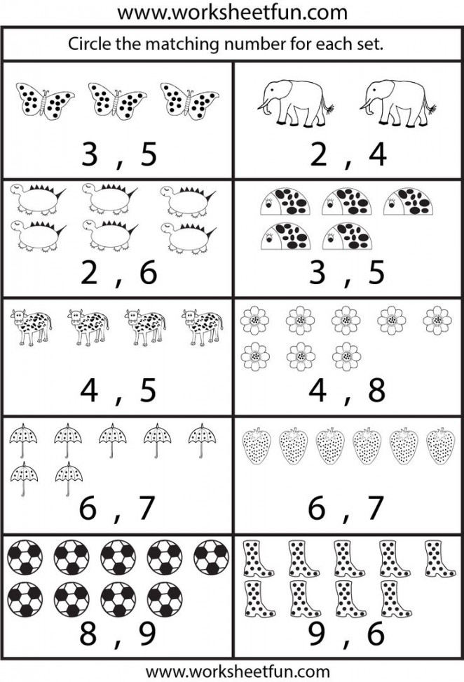Number Coloring Pages –  Worksheets  Free kindergarten